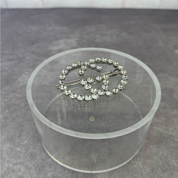 Gucci GG Interlocking Crystal Large Hair Pin Clip - Picture 3 of 10